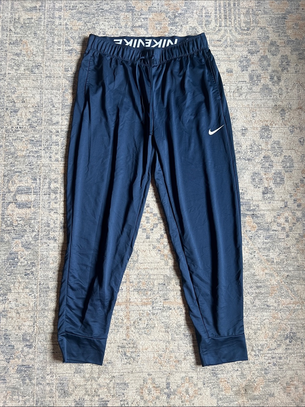 Nike Navy Nylon Joggers- Men’s Medium Tall